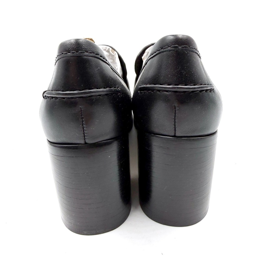 Veronica Beard Penny 70 Loafer Pumps Black Leather Block‎ Heels Sz 8.5 - Picture 9 of 12